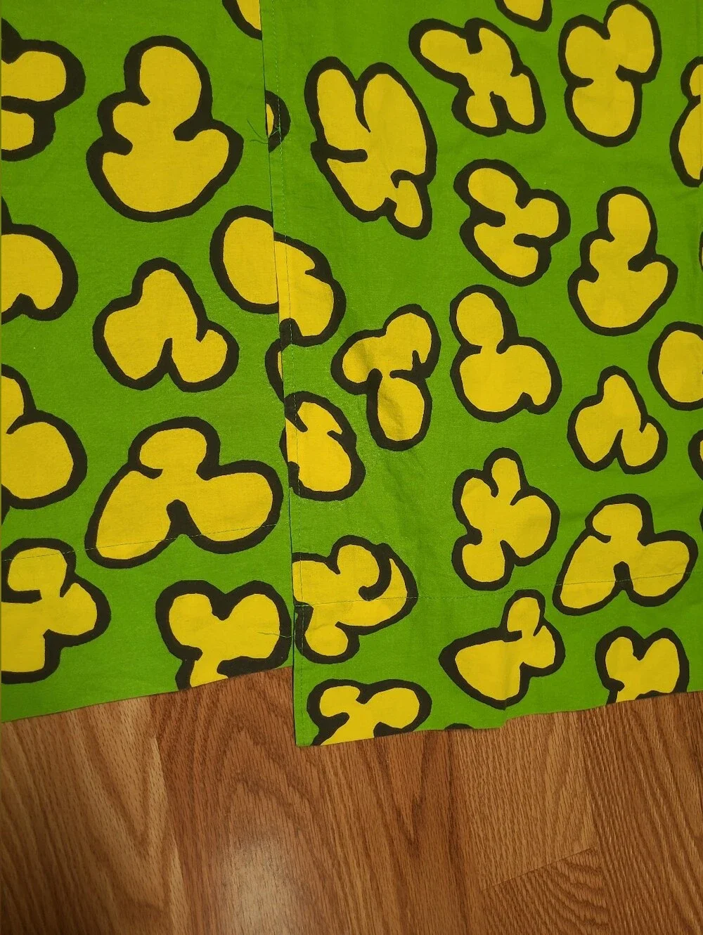 Vintage 1997 IKEA Curtains Modig Korn Anna Efverlund Acid Pop Green Yellow Set 2